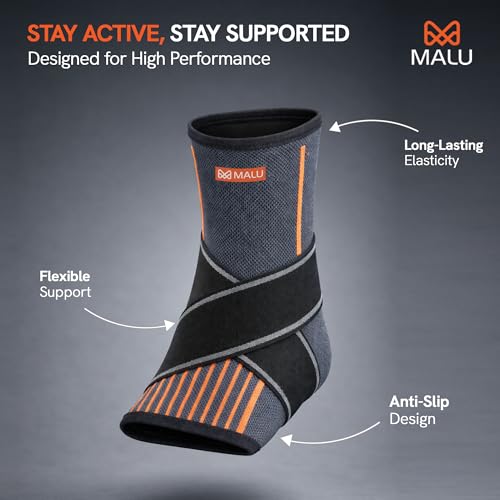 Image of Ankle Support Brace for Pain Relief | Ankle Binder /Strap for Foot Care, Sprains, Injuries, Swelling & Sports Support | Adjustable Foot & Ankle Stabilizer for Men and Women- Grey (S)