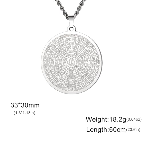 VASSAGO 99 Names of Allah Necklace Stainless Steel Asma-ul-Husna Pendant Arabic Necklace for Men Women Islamic muslim jewelry (silver) - Image 5