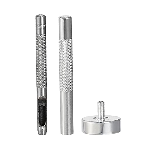sourcing map Eyelet Hole Punch Die Tool, 5mm 3/16 Hole Hollow Punch and Grommet Setter