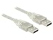 Produktbild Delock Kabel USB 2.0 Typ-A Stecker > USB 2.0 Typ-A Stecker 0,5 m transparent
