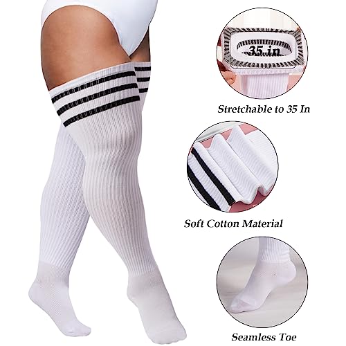 Image of Plus Size Thigh High Socks for Women Thick Thighs Cotton Knit Extra Long Over the Knee Leg Warmer