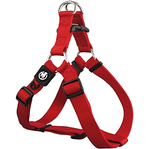 DDOXX Nylon Step-In Dog Harness - Adjustable Chest Harness Dogs - XS (Red)