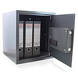 BITUXX Elektronischer Akten Safe Tresor Wandtresor Wandsafe Geldschrank Möbeltresor Stahlschrank Geldsafe Geldtresor Panzerschrank Dokumententresor Grau