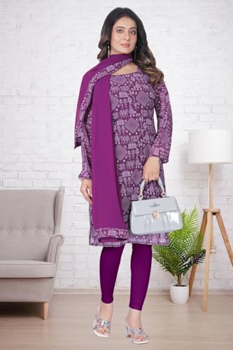Image of Women's Printed Kurti with Georgette Dupatta, Full Inner Lining, Lightweight Ethnic Set