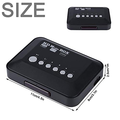 1080P Media Player With Hdmi / Prpby / Av Output, Full Hd Digital Mp4 Player With Remote Control Read Usb Drive/Sd Cards/Hdd For Rmvb / Mkv / Jpeg Etc(Black-Us) #TOP4