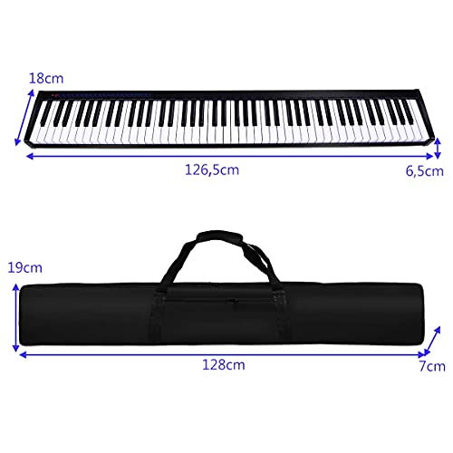 COSTWAY Piano Numérique 88 Touches, Clavier Electrique Amélioré avec Sac de Transport, 128 Rythmes, 128 Notes, Réglage… - Les Beatles, Paul McCartney, John Lennon, RIngo Starr, George Harrison COSTWAY Piano Numérique 88 Touches, Clavier Electrique Amélioré avec Sac de Transport, 128 Rythmes, 128 Notes, Réglage… – Image 6