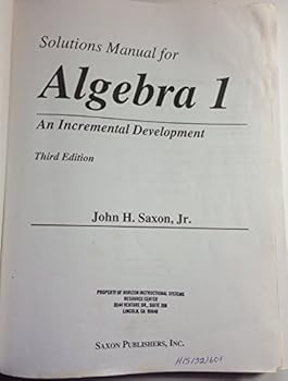 Paperback Algebra 1: An Incremental Development (Saxon Algebra) Book