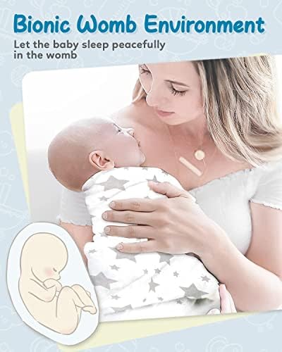 MOXTOYU Baby Swaddle Blanket 0-3 M, 100% Cotton Breathable Baby Swaddle Wrap Newborn, Adjustable Newborn Baby Swaddle Blanket, Gift for Christmas Birthday to Newborn Baby Girl or Baby Boy (3 PACK)