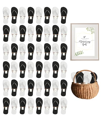 Image of Winterlace Bulk Flip Flops for Weddings | 48 Pairs | Reception Guest Slippers | Women Men Beach Pool Wholesale Sandals Pack
