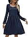 CzzzyL Womens Maternity Nursing Dress Lantern Long Sleeve Square Neck A Line Baby Shower Ruffle Dresses(Royal,Large)