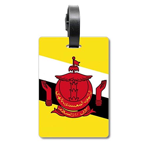Étiquette de valise Brunei avec drapeau national d'Asie pour bagage