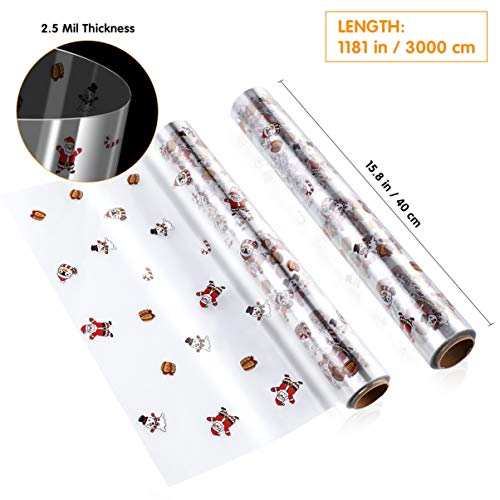 Jojofuny Christmas Cellophane Wrap Roll 15.7X100Ft, 2.5 Mil Thick Clear Cellophane Gift Wrap Cellophane For Christmas Gifts, Baskets, Arts & Crafts, Treats #TOP2