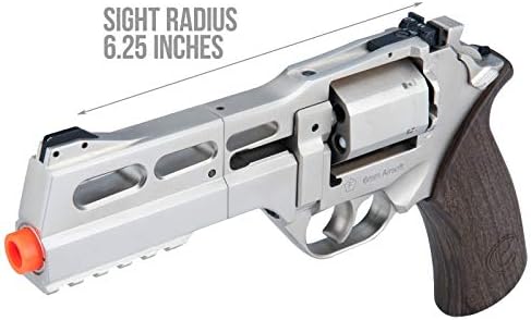 Lancer Tactical Bo Manufacturer Chiappa Rhino Revolver 50DS .357 Magnum Style Airsoft Pistol Silver 330 FPS