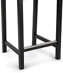 Amazon Basics Tabouret de bar en bois avec dossier, Noir, Ensemble de 2