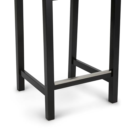 Amazon Basics Küchenhocker aus Holz, Barhocker mit Rückenlehne, Esszimmerstuhl, einfache Montage, modern, 2 Stück, 88 cm hoch, Schwarz