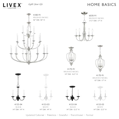 Livex Lighting 4153-04 Home Basics 3 Light Black Mini Chandelier, 14Hx14W by Livex - Image 4