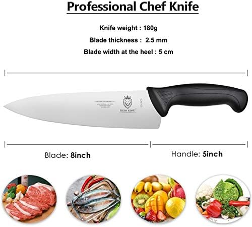 Iron King 8 Inch Universal Knife, Heavy Duty Kitchen Knife, Non-Slip Soft Handle, Ultra Sharp, Perfect for Professionals, Butchers and Restaurants.