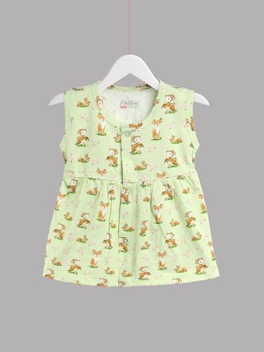 Image of HELLCAT 100% Cotton Baby Frock Dress for Girls - Pack of 5, Soft & Trendy, Sleeveless
