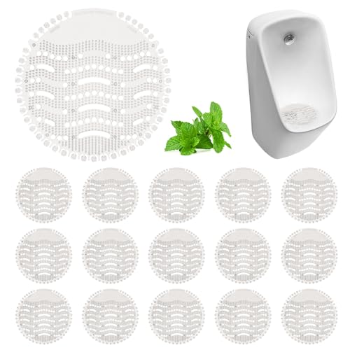 Ecrans Pour Urinoir, 16 Pièces Filtre D'urinoir Avec Parfum, Desodorisant Urinoir, Spatter-Less Grille Urinoir, Ecran Pour Urinoir,Filtres Pour Urinoir,Grille Urinoir Filtre Pour Hôtels Bureaux,blanc