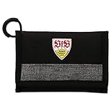 Material: 100% Polyester Stuttgart VfB Geldbeutel/Geldbörse schwarz/grau Wappen mit vielen Fächern