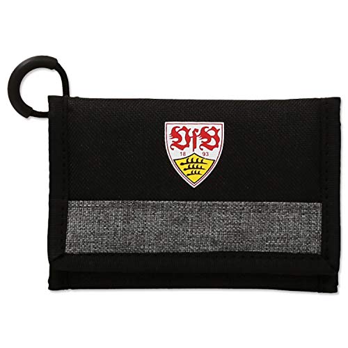 Preisvergleich Produktbild Stuttgart VfB Geldbeutel / Geldbörse schwarz / grau Wappen mit vielen Fächern