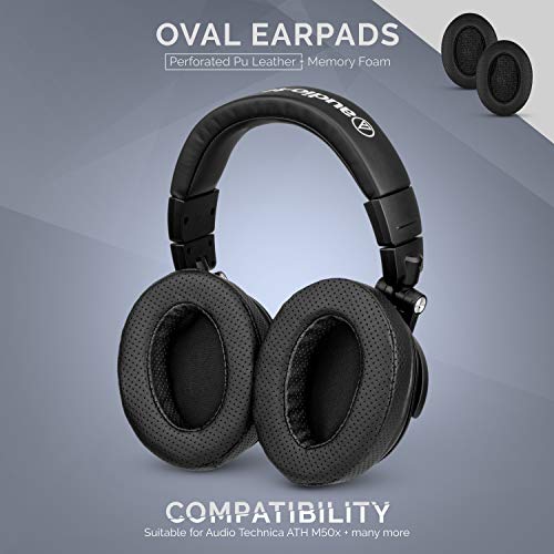 Brainwavz Replacement Memory Foam Earpads - Suitable For Many Other Large Over The Ear Headphones - Akg, Hifiman, Ath, Philips, Fostex (Perforated Black) #TOP2