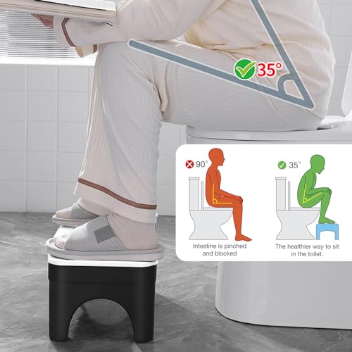Taburete para Inodoro Espesas Extraíble, Taburete Fisiológico para Baño Antideslizantes y Sin Polvo, Banqueta WC Antiestreñimiento para Adultos y Niños Blanco - imagen 6