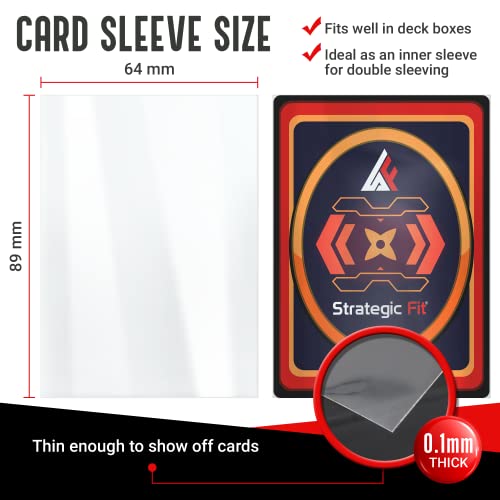 Strategic Fit Premium Snug Fit Clear Card Sleeves For Games - 500 Trading Card Sleeves - Standard Size Card Protector Sleeves - Ideal As Mtg Card Sleeves - Soft Plastic Card Sleeves For Collectors #TOP1