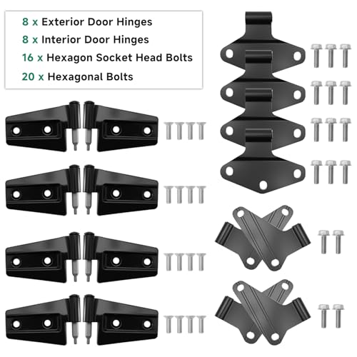 ybaymy 4 Door Door Hinge Heavy Duty for Wrangler Jk/jku Door Hinge Kit 2007-2018 - 16-piece Inner & Outer Hinge Set with 36 Screws by ybaymy - Used condition - Image 3
