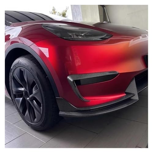 Lèvre de pare-chocs Tesla protégeant le spoiler avant en ABS noir brillant résistant - 2