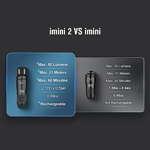 OLIGHT IMINI 2 EDC Rechargeable Keychain Flashlight, 50 Lumens Compact and Portable Mini LED Keyring Lights with Built-in Battery Ideal for Everyday Carry and Emergencies (Black) - 4