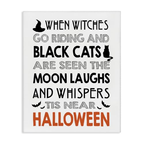 Vintage Halloween Typography, 16 x 20 Inch Canvas Wall Art
