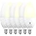 4 Pack Bluex Dusk to Dawn LED Bulbs, 6W E12 Base Light Bulb - 65W Equivalent – 3000K WarmLight White - Smart Light Sensor Candelabra Bulb, Home Security Indoor, Outdoor, Driveway, Yard, Porch Lighting