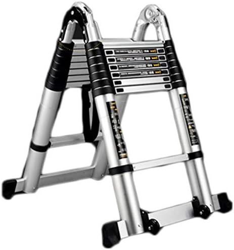 LICHUAN Ladder Telescopic Ladder A-Type 18 FT Aluminum Extension Folding Telescoping Non-Slip Steps Portable Multi-Purpose MAX Load 330lb Stepladder (Color : 18ft)