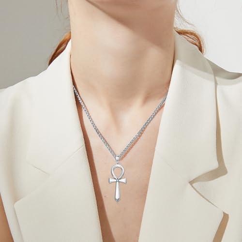 Croix Ankh en argent 925, le cadeau idéal avec chaîne ajustable - 5