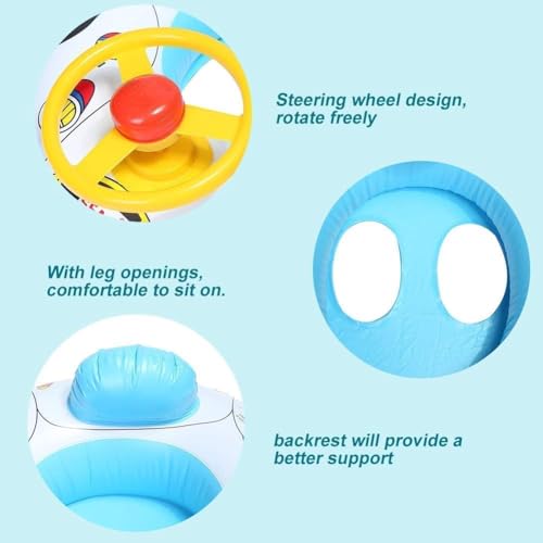 Image of Swimming Tube for Kids with Manual Pump Baby Swimmin Tubes Safe Inflatable Swim Floats for Kids Swiming Accessories for Kid Pool Swimming Ring Baby Float (Car)