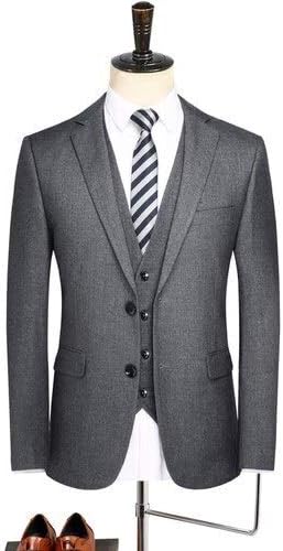 ZJIAX Men's Suit Slim three-piece (jacket + vest + pants) 2019 new men ...