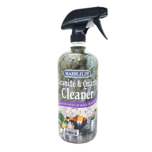 Marblelife Granite & Quartz Cleaner, Safe & Powerful Granite Countertop Cleaner, Oil & Wax Free Quartz Countertop, Effective Stone Care & Cleaning, 32oz Spray