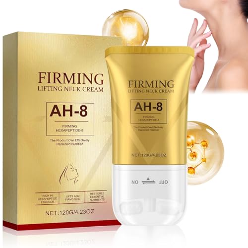 Crema Cuello y Escote Reafirmante con AH-8, Crema Reafirmante Para El Cuello, Dirigida al Doble Mentón y Pecho, Crema Antienvejecimiento Para El Cuello, Adecuado Para Todo Tipo De Pieles (120g)