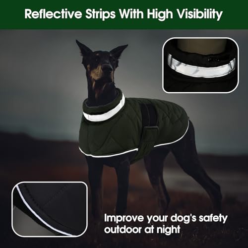 ASENKU Hundemantel für Kleine Hunde XS, Hundemantel Winter Wasserdicht, Fleece Reflektierende Hundejacke Warm mit Verstellbarem,Wintermantel Hund mit Geschirr Loch Karierte für Chihuahua,Dackel