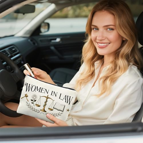 JEFBFBWE Lawyer Makeup Bag,Lawyer Gifts for Women,Law School Graduation Gifts Pouch,Law Student Gift,Empowering Women in Law Zipper Cosmetic Pouch