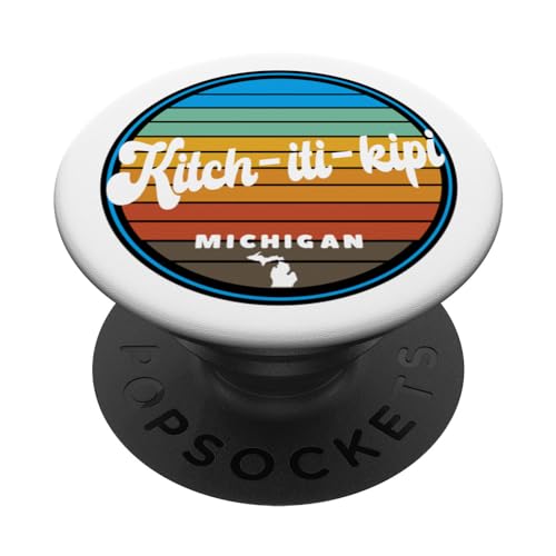 Graphique rond rétro vintage Kitch-iti-Kipi Area Michigan MI Graphic PopSockets PopGrip Interchangeable