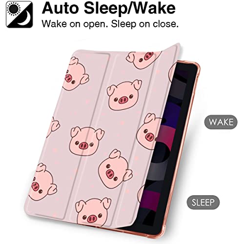 MAYCARI Cute Pink Pig Case for iPad 9.7 inch 5th/6th Gen, Support Auto Sleep/Wake, Soft TPU Case with Pencil Holder - Image 3
