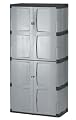 Rubbermaid Freestanding Storage Cabinet Five Shelf with Double Doors Lockable Large 690-Pound Capacity Gray For Garage/Outdoor Garden Tools/Toys/Power Tools/Pool Accessories Grey