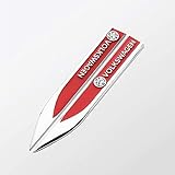 Maple leave VW Logo Chrome Stickers Motion Blade Side Emblem Badge for All VW Series Golf GTI Golf 5 6 7 MK5 MK6 MK7 Jetta Tiguan Passat CC Scirocco Polo Beetle Side Wing Badge Emblem(Red)
