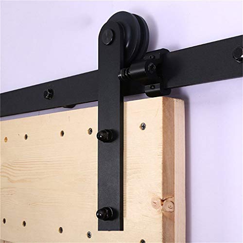Preisvergleich Produktbild 414cm / 13.6FT Schiebetürsystem Zubehörteil Laufschiene Schiebetürbeschlag Holzschiebetür Komplettset Schiebetür Schiene Set Schwarz / sliding barn door hardware