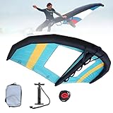 Voile de Vent Gonflable Haute Performance Pour Le Wing Foil – Conception Durable et Aérodynamique Avec Leash et Sac à Dos Pour Le Wing Foil Adulte Portable, Le Kitesurf et Les Sports Nautiques 4㎡