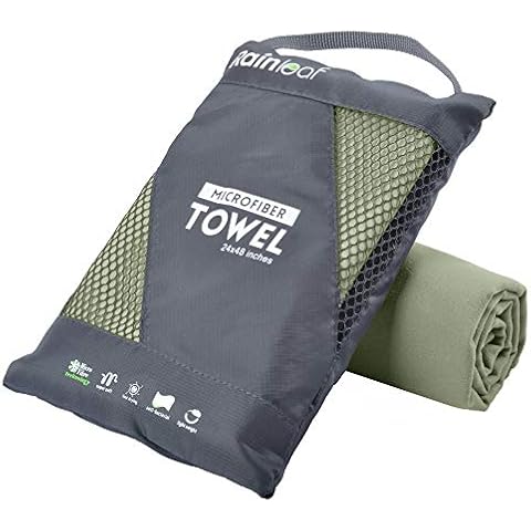 Rainleaf Microfiber Towel, Army Green Cover