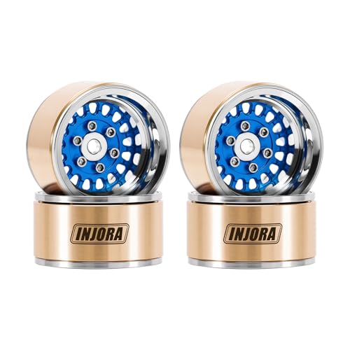 INJORA ModuWheel 1.0" Aluminum Wheel Offset -4.4mm for 1/18 1/24 RC (Blue)
