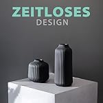 Ceramic Vases in Nordic Style, Modern Vase Deco for Pampas Grass, Boho Deco for Windowsill, Vases Set in Black Matt, Flower Vase as Home Decoration for Fresh Flowers, Dried Flowers, Set of 2 – Bild 3